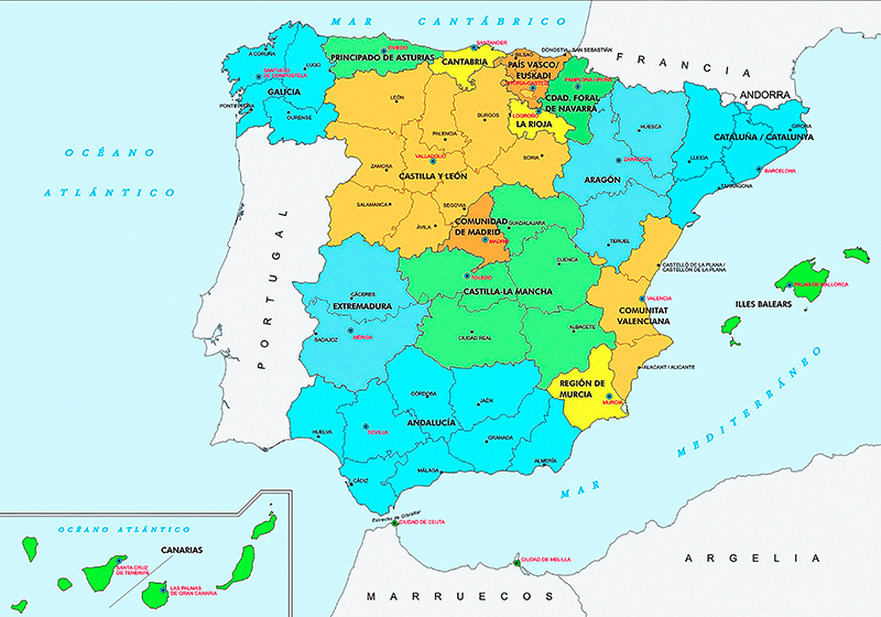 Poster Mapa Político España - TenVinilo