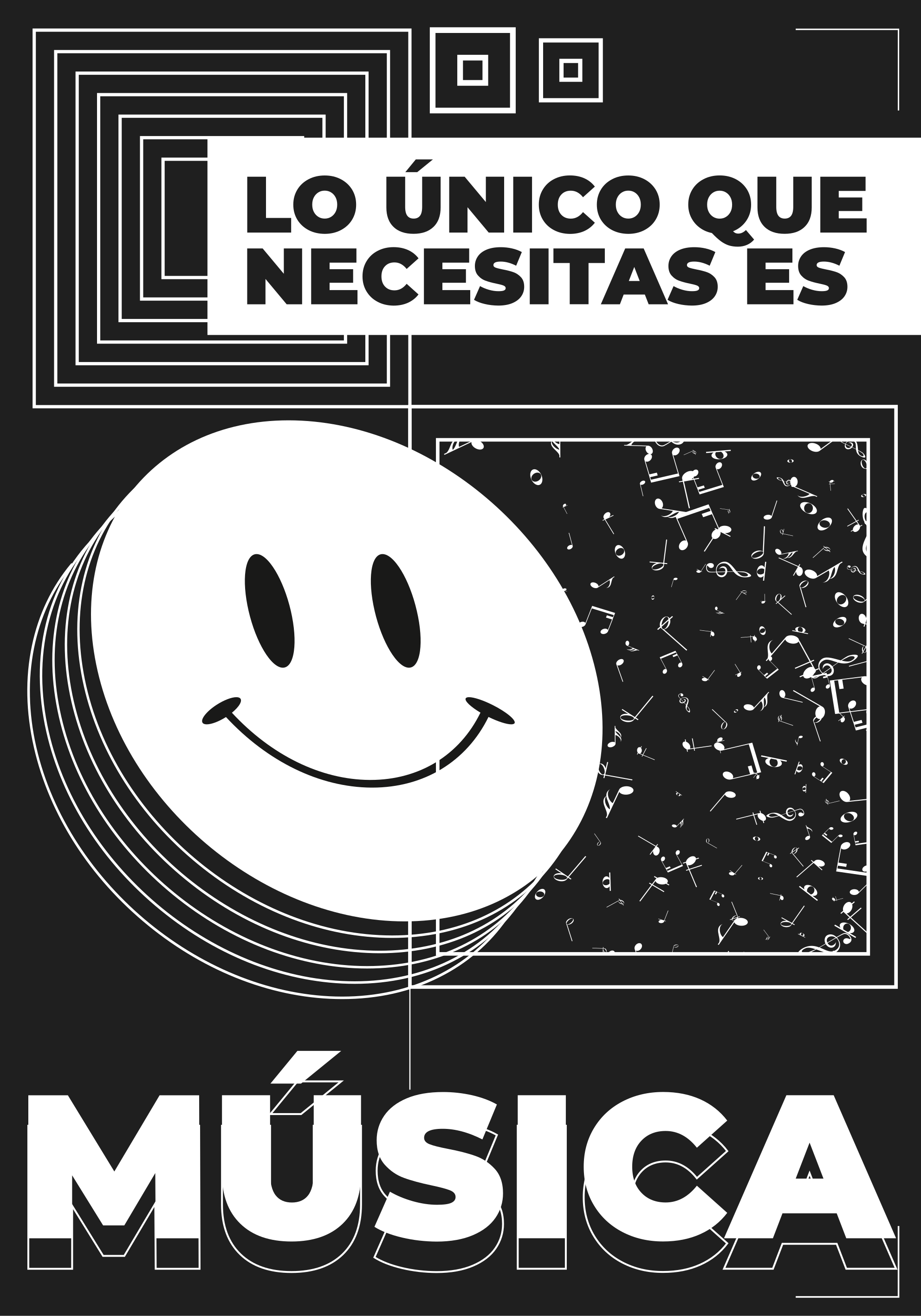 Poster lo único que necesitas es música - TenVinilo