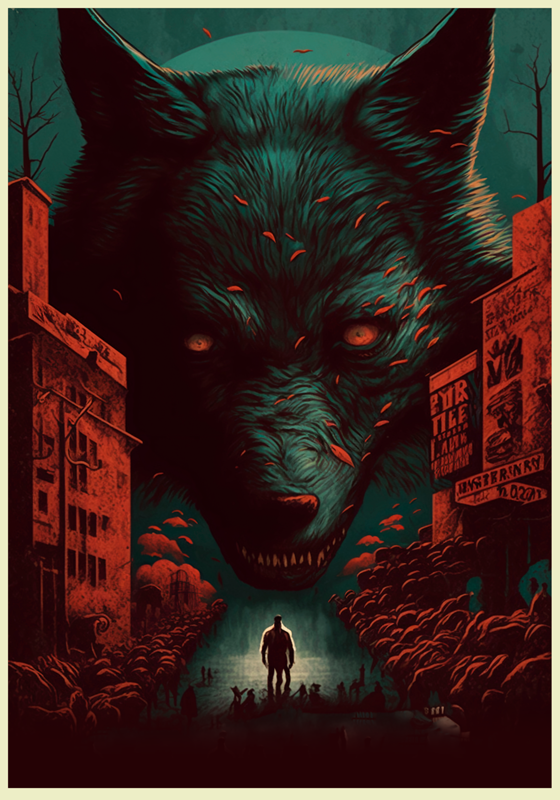 Póster de pelicula lobo terrorífico - TenVinilo