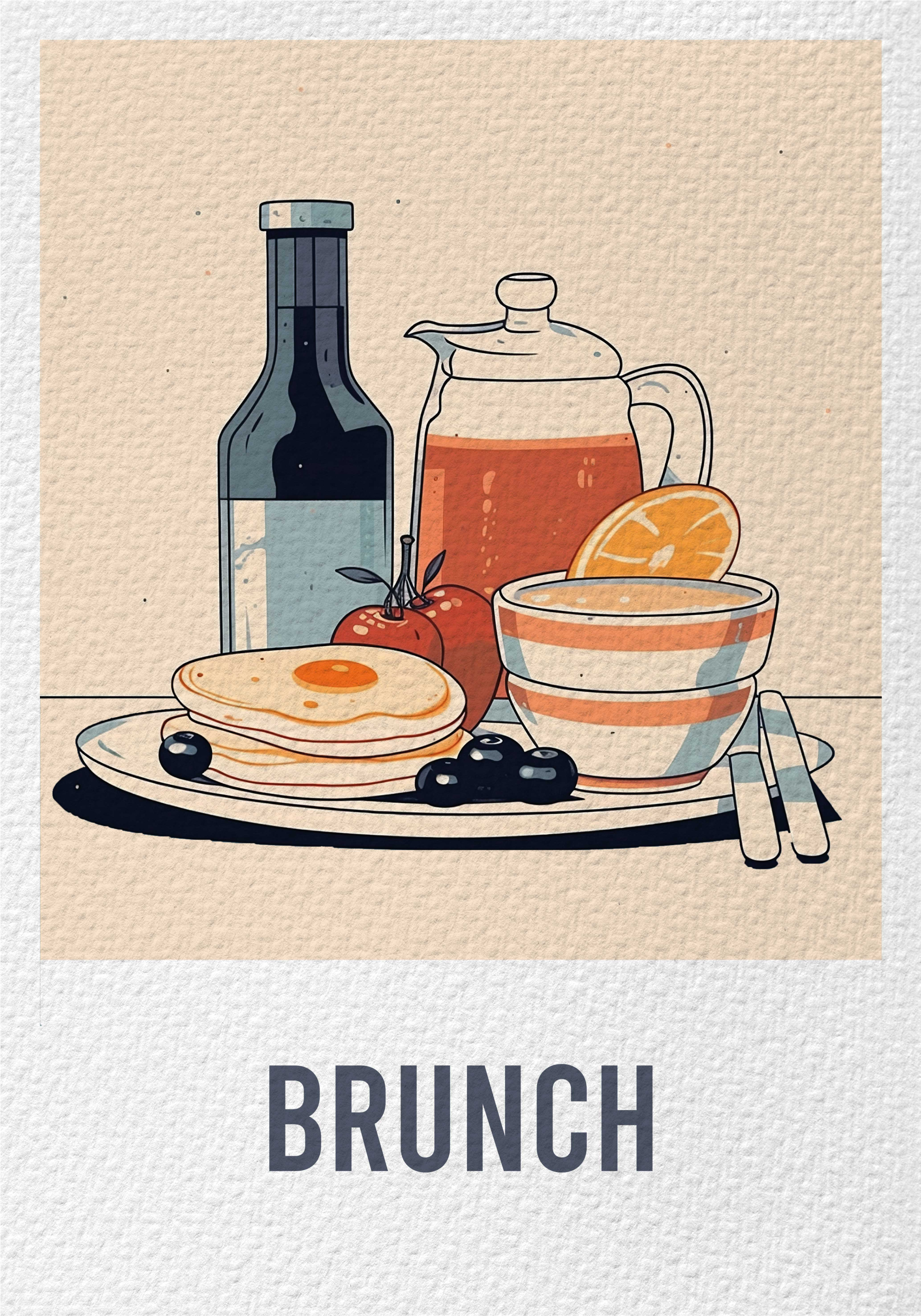 Poster desayuno almuerzo 'brunch' - TenVinilo