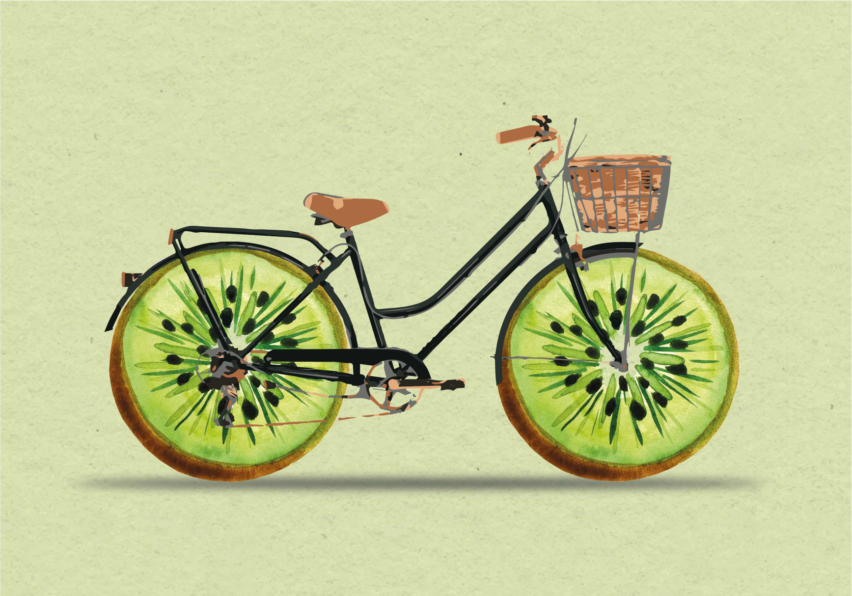 Poster decorativo bicicleta kiwi - TenVinilo