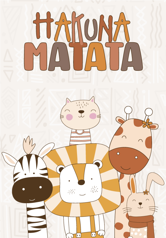 Poster habitación infantil hakuna matata - TenVinilo