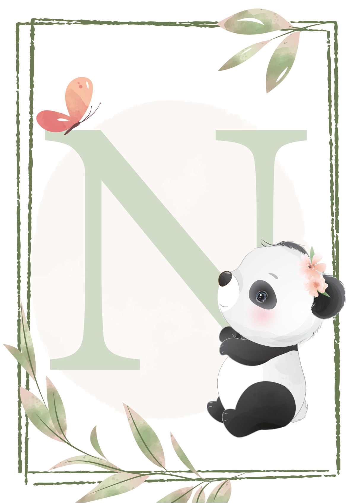 Lámina decorativa panda personalizable - TenVinilo