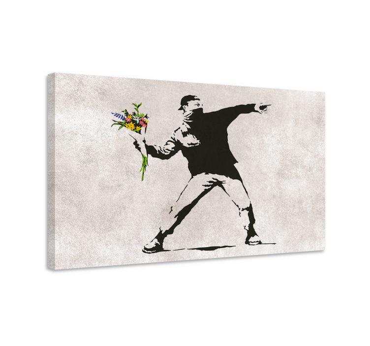 Cuadro arte tirando flores - TenVinilo