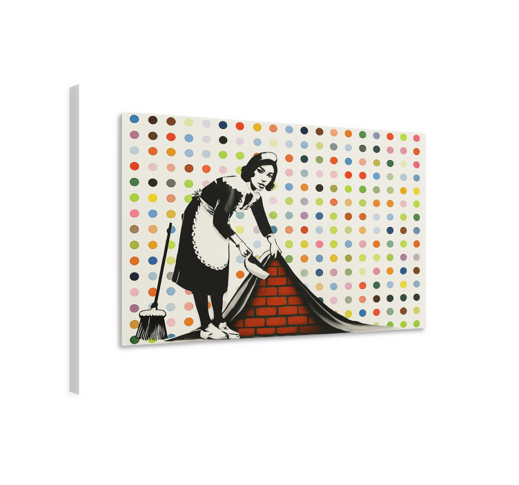 Cuadro arte barrido colorido debajo de la alfombra - TenVinilo