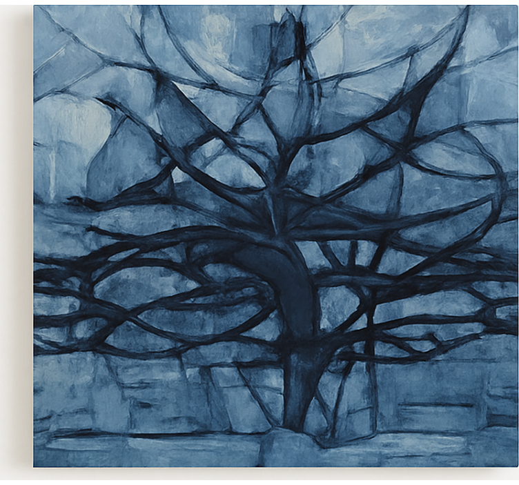 Cuadro árboles diseño en tonos grises - TenVinilo