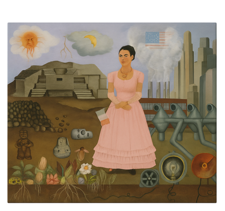 Cuadro arte frida khalo en la frontera - TenVinilo