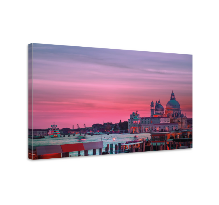 Cuadro ciudades silueta del atardecer veneciano - TenVinilo
