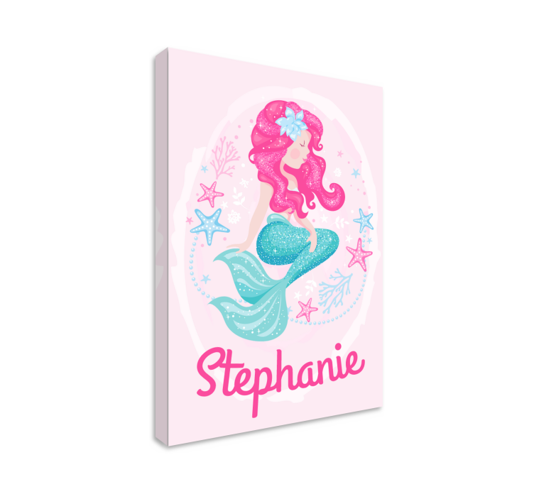 Cuadro dormitorio infantil sirena personalizada - TenVinilo