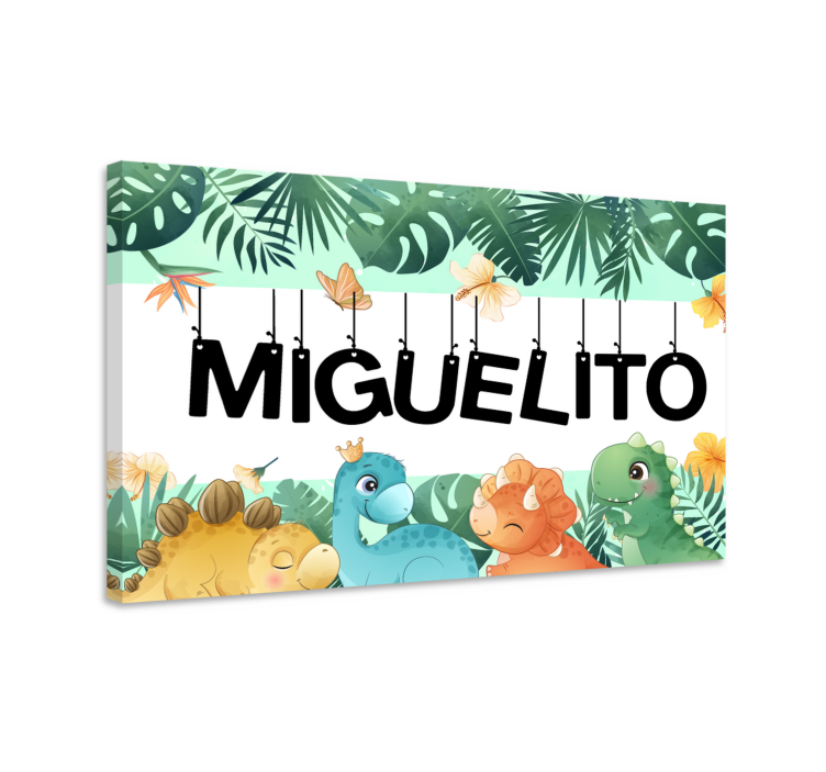 Cuadro caballos escena de dinosaurios adorables - TenVinilo