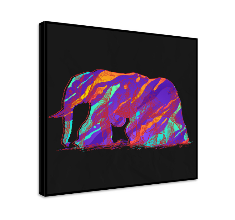 Cuadro elefante arte de silueta de elefante - TenVinilo