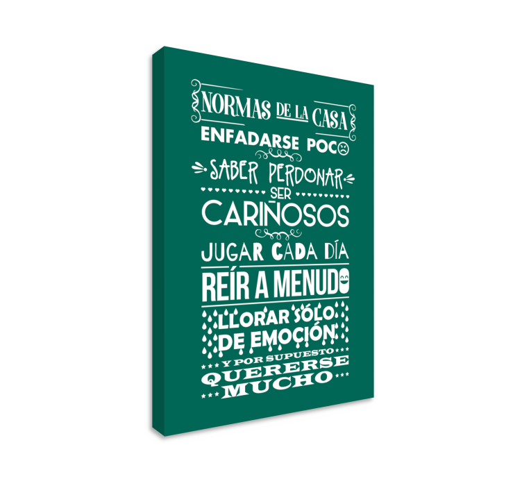 Cuadro para recibidor reglas de la casa - TenVinilo