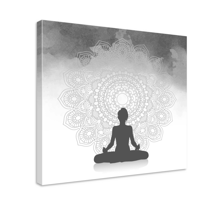 Cuadro mandala silueta meditación - TenVinilo