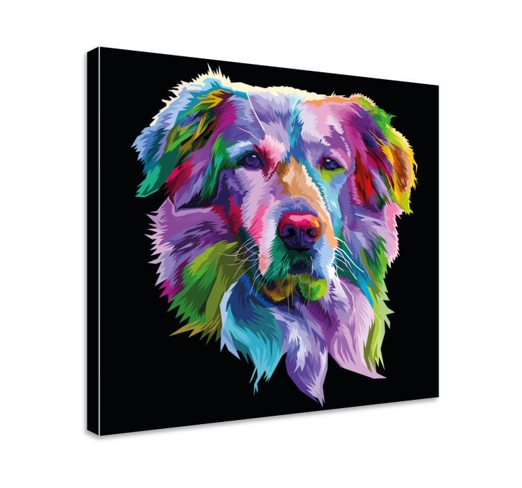 Cuadro de perro retrato canino vibrante - TenVinilo