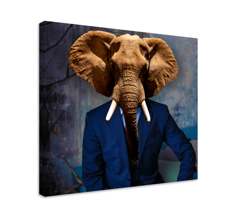 Cuadro elefante retrato de cabeza de elefante - TenVinilo