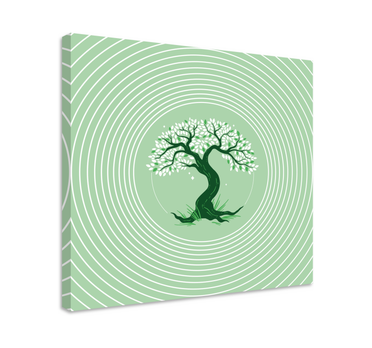 Cuadro árboles Árbol verde torcido - TenVinilo