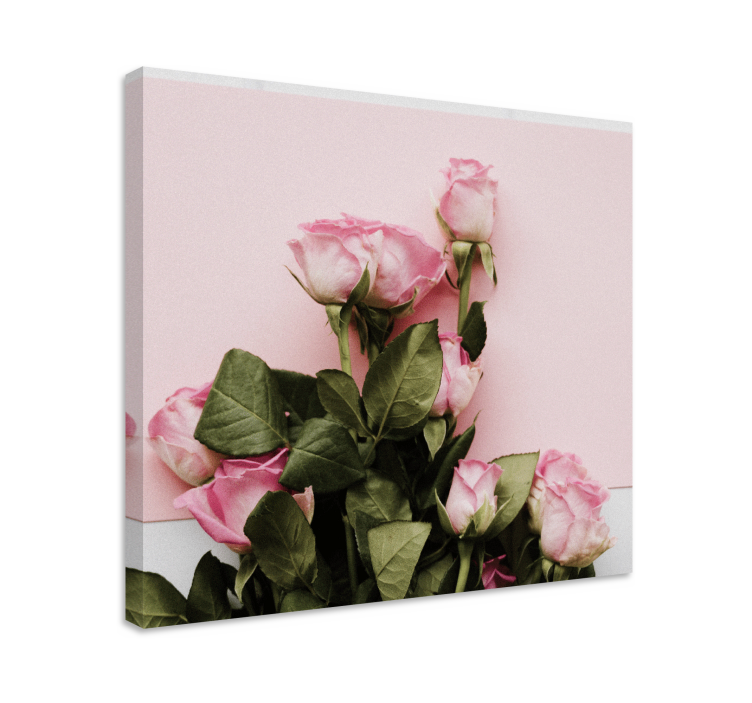 Cuadro de flores arreglo de rosas rosadas - TenVinilo