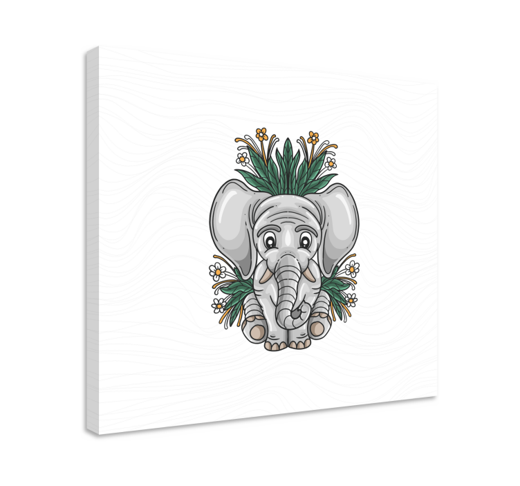 Cuadro elefante diseño de elefante juguetón - TenVinilo