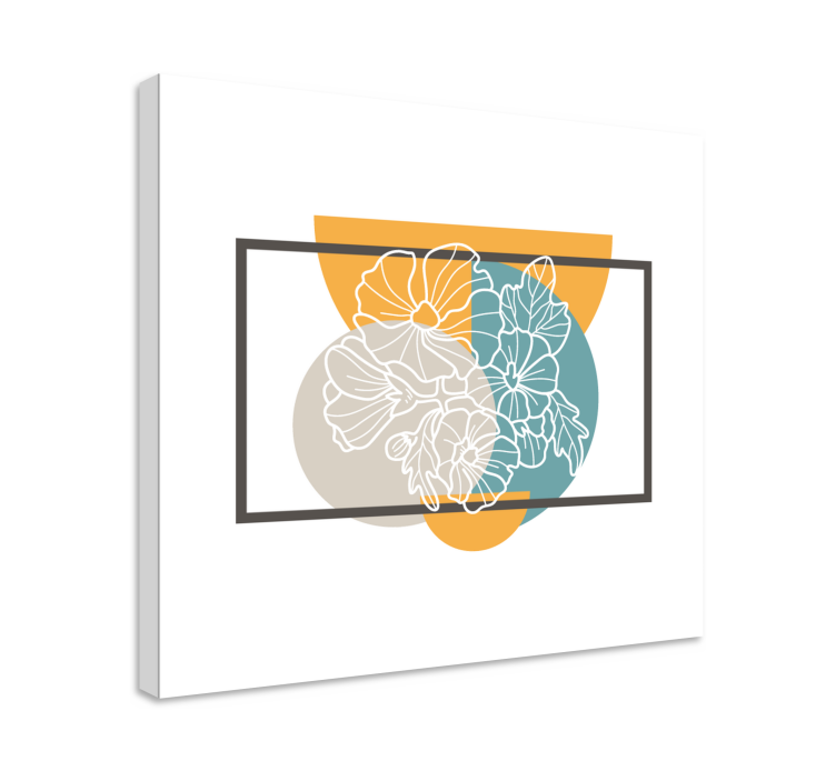 Cuadro de flores ilustración botánica contorneada - TenVinilo