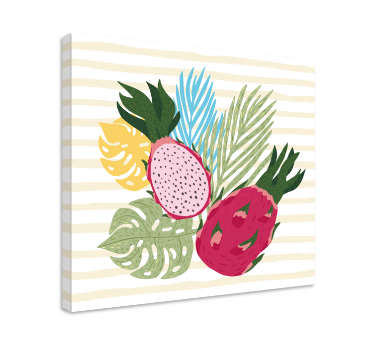 Cuadro bodegones arreglo de frutas tropicales - TenVinilo