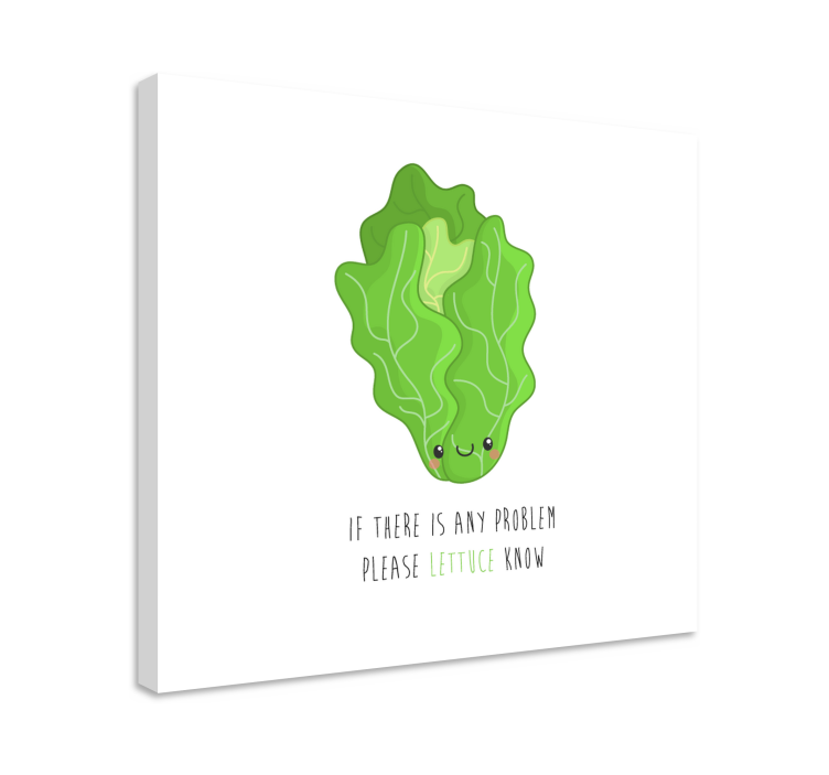 Cuadro bodegones personaje de lechuga feliz - TenVinilo