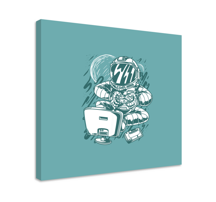 Cuadro videojuego diversión astronáutica gamer - TenVinilo