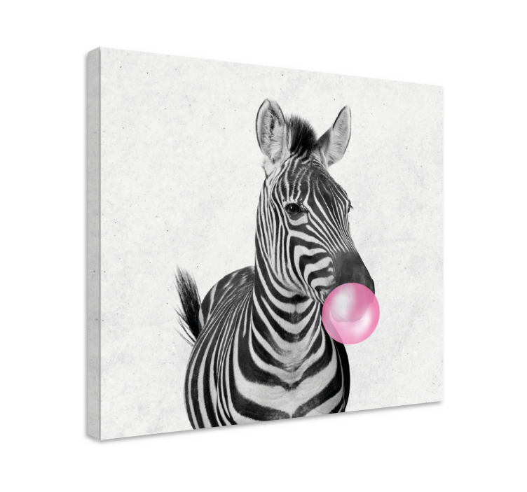 Cuadro animales cebra con chicle - TenVinilo