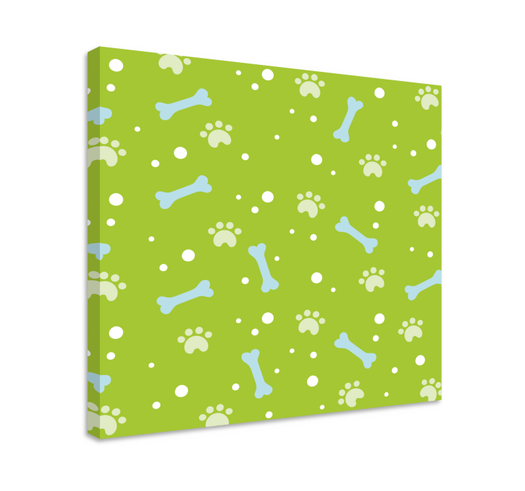 Cuadro perro con patrón de huellas de patas - TenVinilo