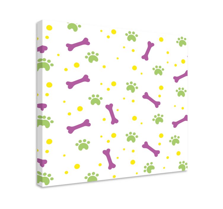 Cuadro perro huellas vibrantes de patas - TenVinilo