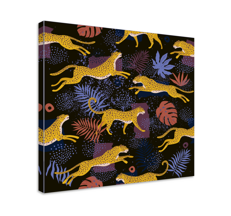 Cuadro perro perros amarillos saltarines - TenVinilo