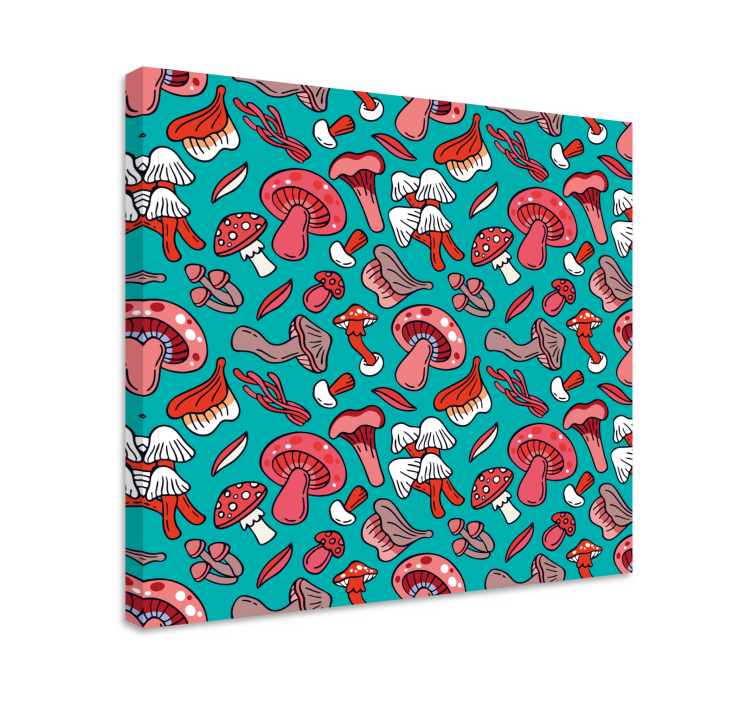 Cuadro de flores con diseño de setas coloridas - TenVinilo