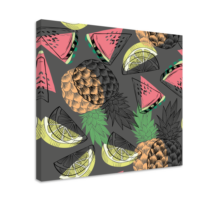 Cuadro bodegones motivo piña tropical - TenVinilo