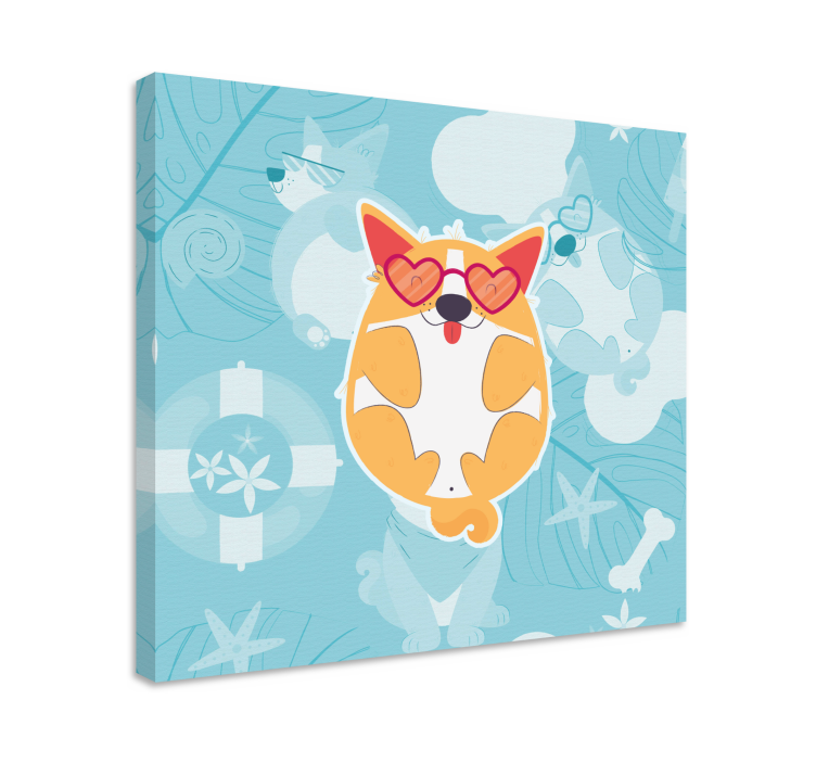 Cuadro perro corgi encantador relajante - TenVinilo