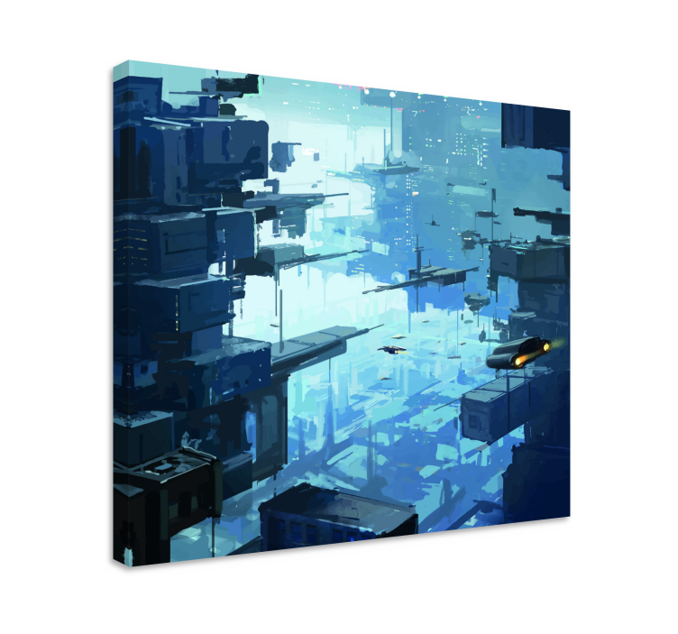 Cuadro ciudades paisaje urbano futurista - TenVinilo