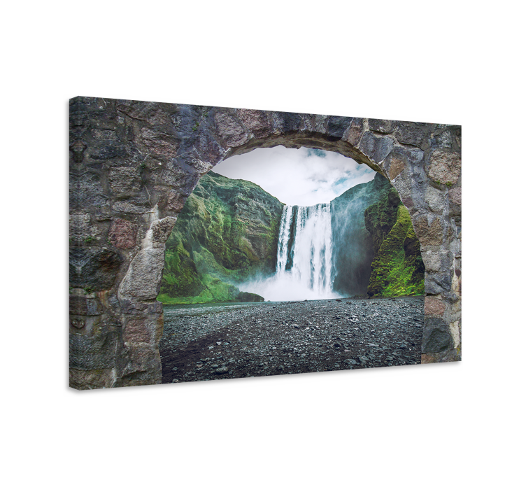 Cuadro paisajes perspectiva de gran cascada - TenVinilo