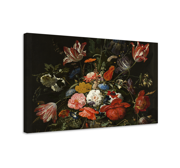 Cuadro de flores composición de flores vibrantes - TenVinilo