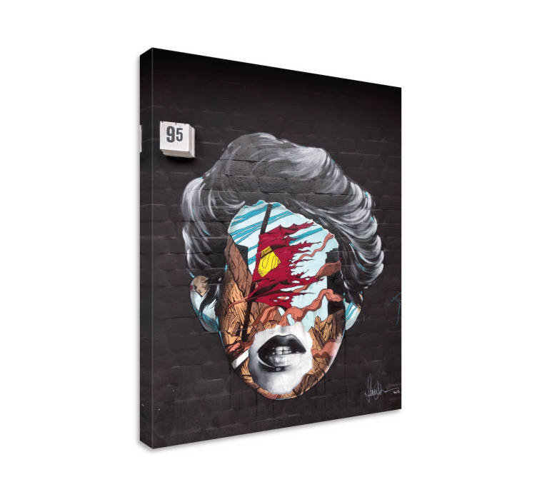 Cuadro arte elementos faciales abstractos - TenVinilo