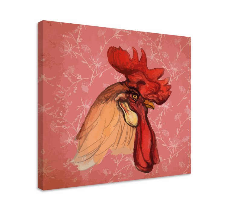 Cuadro aves ilustración de gallo - TenVinilo