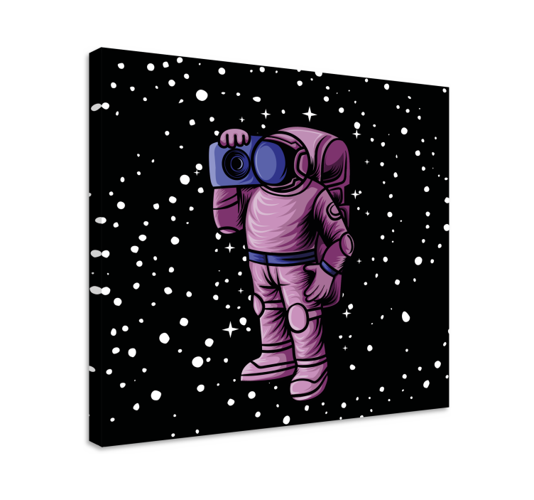 Cuadro decorativo videojuego astronauta capturando estrellas - TenVinilo