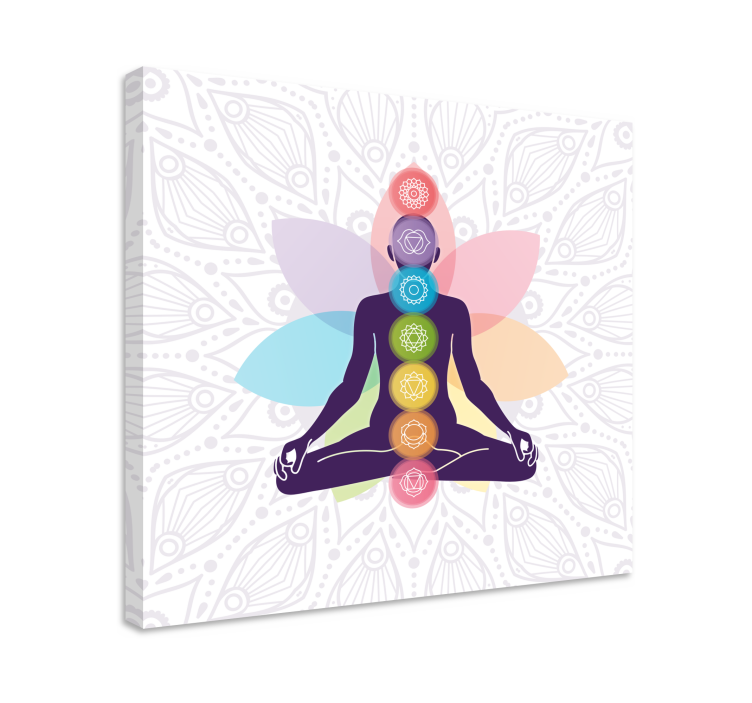 Cuadro buda silueta de chakra en meditación - TenVinilo