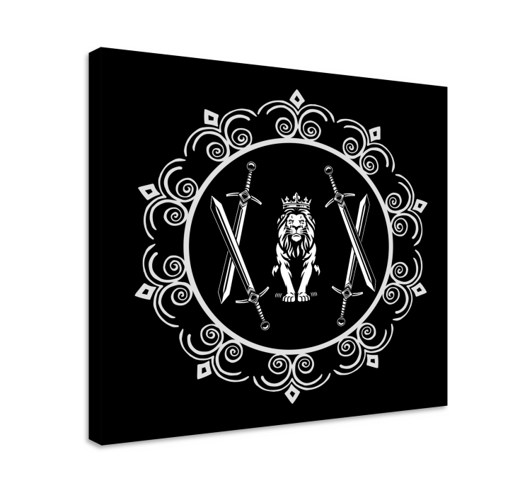 Cuadro árboles león con espadas - TenVinilo