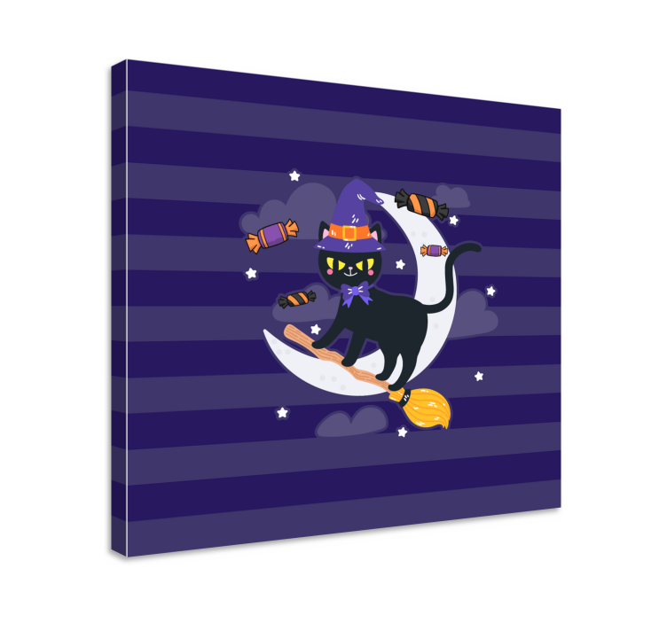 Cuadro de gatos bruja del gato negro - TenVinilo