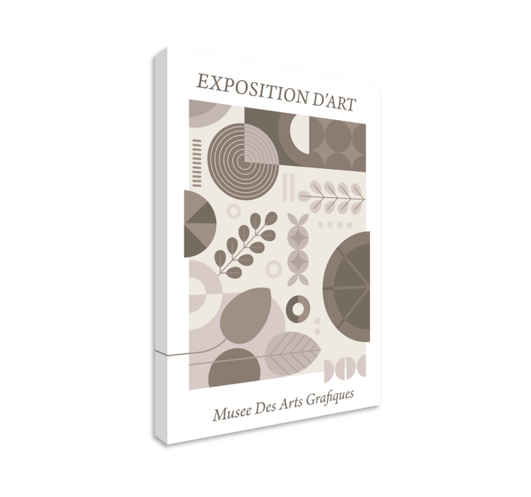 Cuadro abstracto patrones geométricos de hojas - TenVinilo