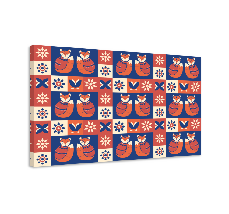 Cuadro de gatos patrón felino amigable - TenVinilo