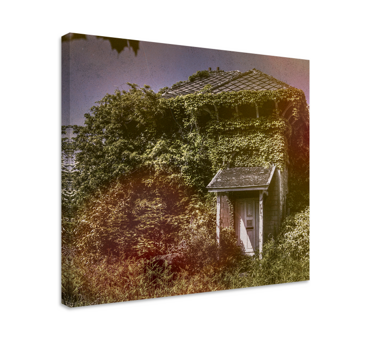 Cuadro rústico cabaña rústica abandonada - TenVinilo