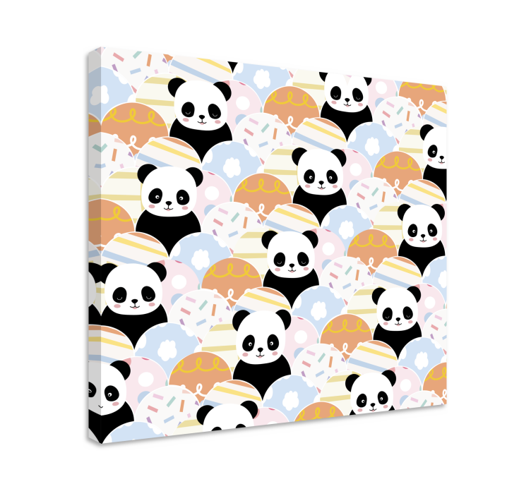 Cuadro animales patrones de panda juguetón - TenVinilo