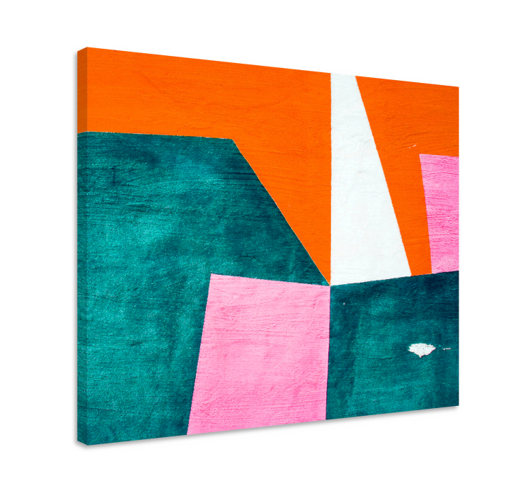 Cuadro geométrico composición naranja abstracta - TenVinilo