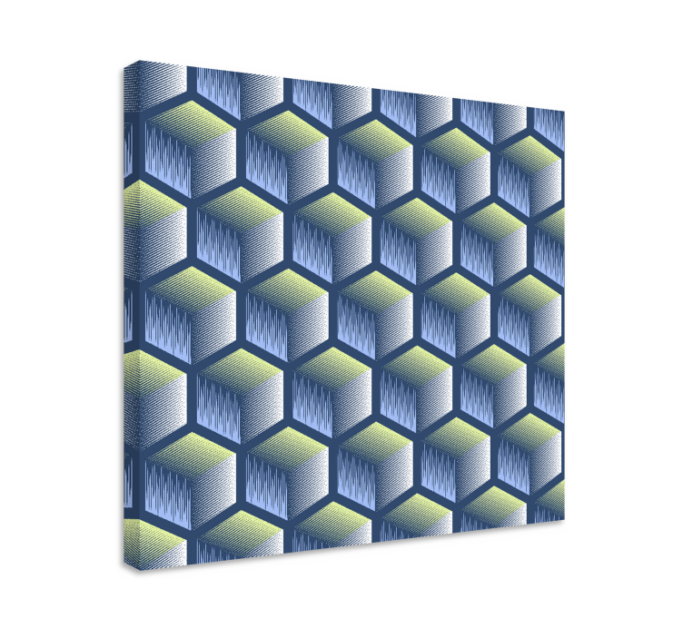Cuadro geométrico patrón de cubos hexagonales - TenVinilo