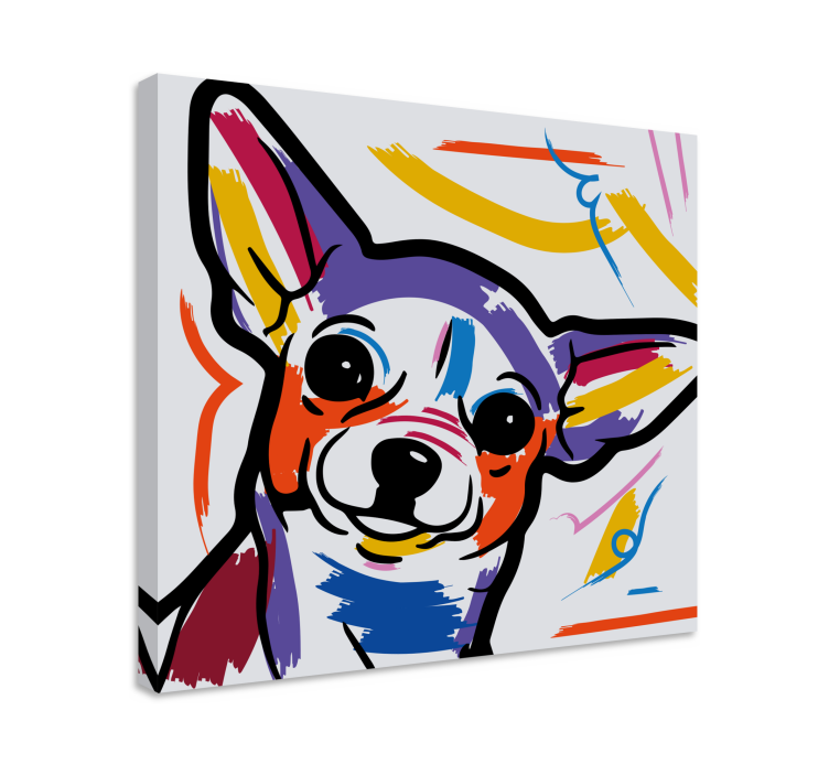 Cuadro perro obra de arte canina colorida - TenVinilo