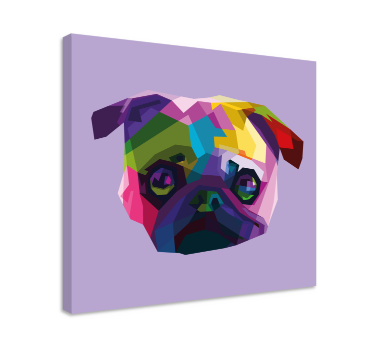 Cuadro perro cara de pug colorida - TenVinilo
